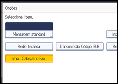 Ilustração do ecrã do painel de operação