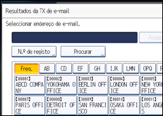 Ilustração do ecrã do painel de operação
