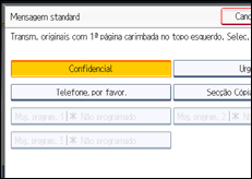 Ilustração do ecrã do painel de operação