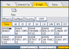 Ilustração do ecrã do painel de operação