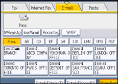 Ilustração do ecrã do painel de operação