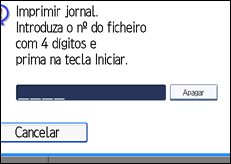 Ilustração do ecrã do painel de operação