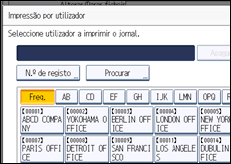 Ilustração do ecrã do painel de operação