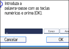 Ilustração do ecrã do painel de operação