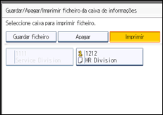 Ilustração do ecrã do painel de operação