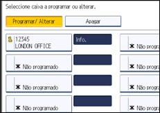 Ilustração do ecrã do painel de operação