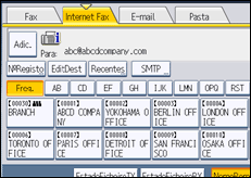 Ilustração do ecrã do painel de operação