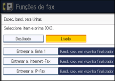 Ilustração do ecrã do painel de operação