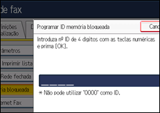 Ilustração do ecrã do painel de operação