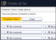 Ilustração do ecrã do painel de operação