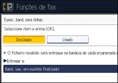 Ilustração do ecrã do painel de operação