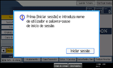 Ilustração do ecrã do painel de operação
