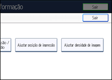 Ilustração do ecrã do painel de operação
