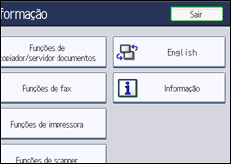 Ilustração do ecrã do painel de operação