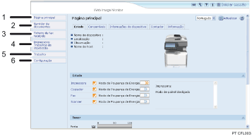Ilustração com numeração do ecrã do Web browser