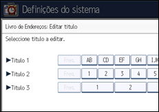 Ilustração do ecrã do painel de operação