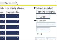 Ilustração do ecrã do painel de operação