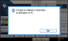 Ilustração do ecrã do painel de operação