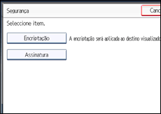 Ilustração do ecrã do painel de operação
