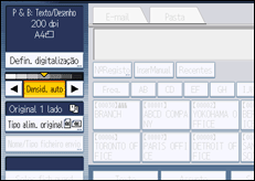Ilustração do ecrã do painel de operação
