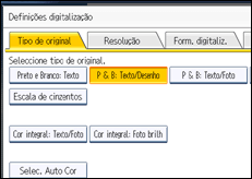 Ilustração do ecrã do painel de operação