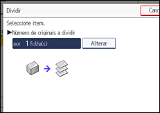 Ilustração do ecrã do painel de operação