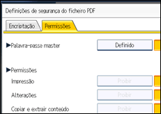 Ilustração do ecrã do painel de operação
