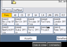 Ilustração do ecrã do painel de operação
