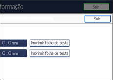 Ilustração do ecrã do painel de operação