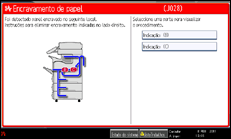 Ilustração do ecrã do painel de operação