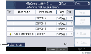 Иллюстрация экрана операционной панели с пронумерованными сносками