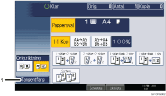 Bild av användarpanelen (numrerade detaljer)