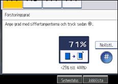 Bild av användarpanelens skärm