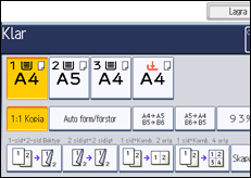 Bild av användarpanelens skärm