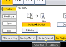 Bild av användarpanelens skärm