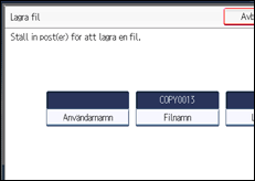 Bild av användarpanelens skärm