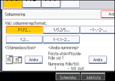 Bild av användarpanelens skärm