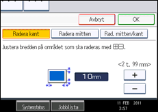 Bild av användarpanelens skärm