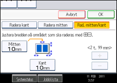 Bild av användarpanelens skärm