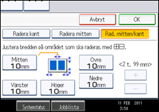 Bild av användarpanelens skärm