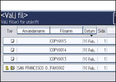 Bild av användarpanelens skärm