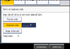 Bild av användarpanelens skärm