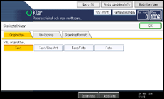 Bild av användarpanelens skärm