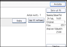 Bild av användarpanelens skärm