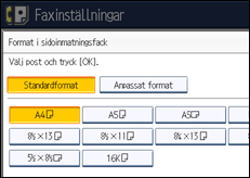 Bild av användarpanelens skärm