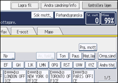 Bild av användarpanelens skärm