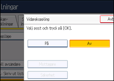 Bild av användarpanelens skärm