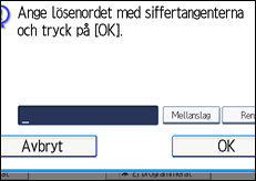 Bild av användarpanelens skärm