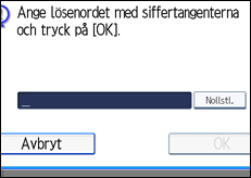 Bild av användarpanelens skärm
