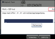 Bild av användarpanelens skärm